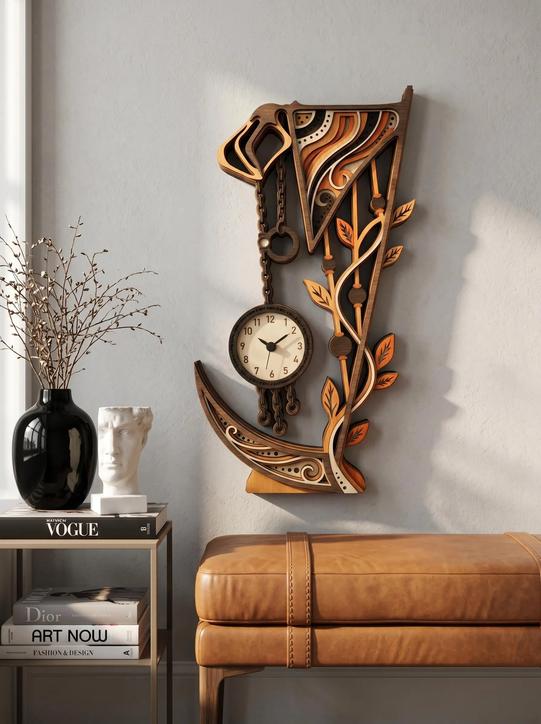 NB290 Vintage Pocket Watch SVG | 7 Layers | Decorative Clock Stand | Laser Cut Multilayer File | CNC Wood Decor | Digital Download