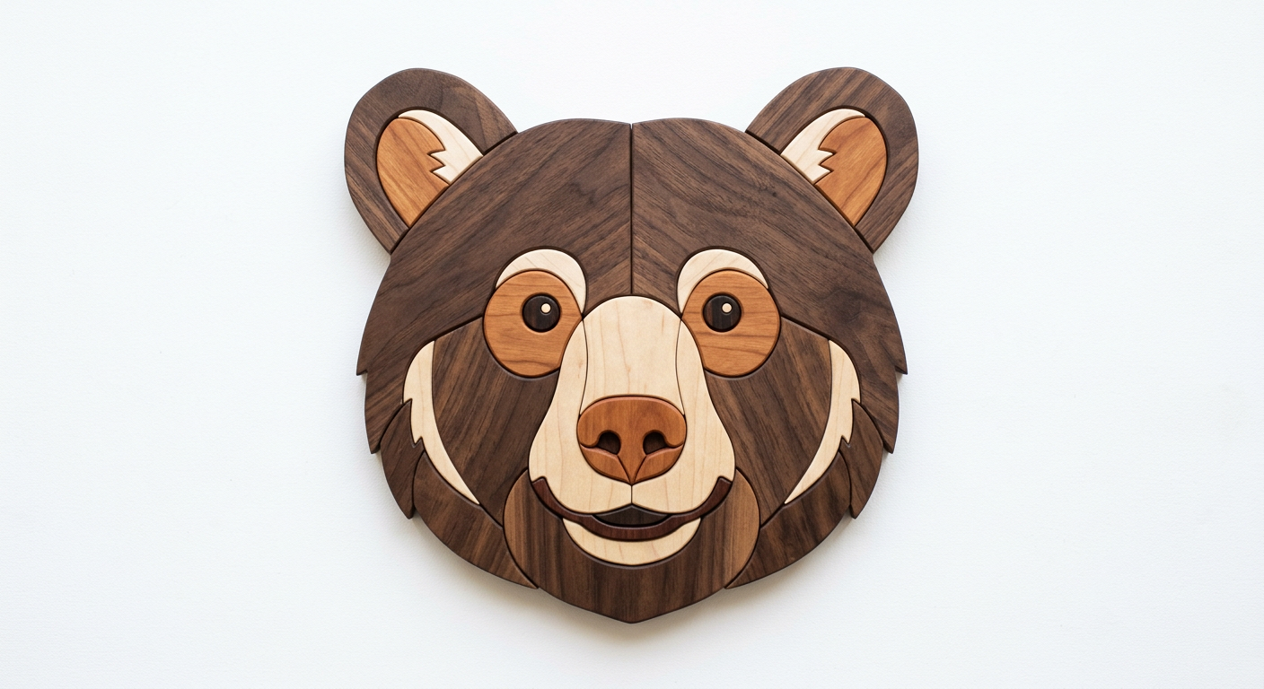 Bear Intarsia Portrait