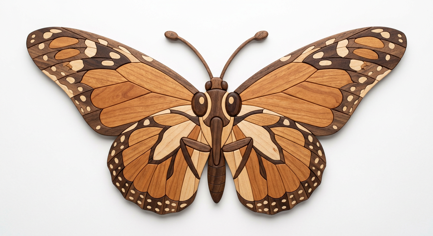 Butterfly Intarsia Portrait
