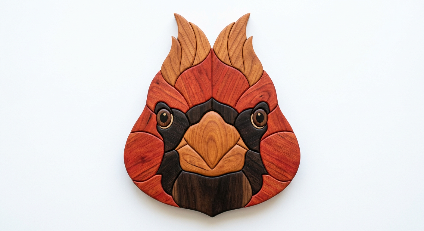 Cardinal Intarsia Portrait