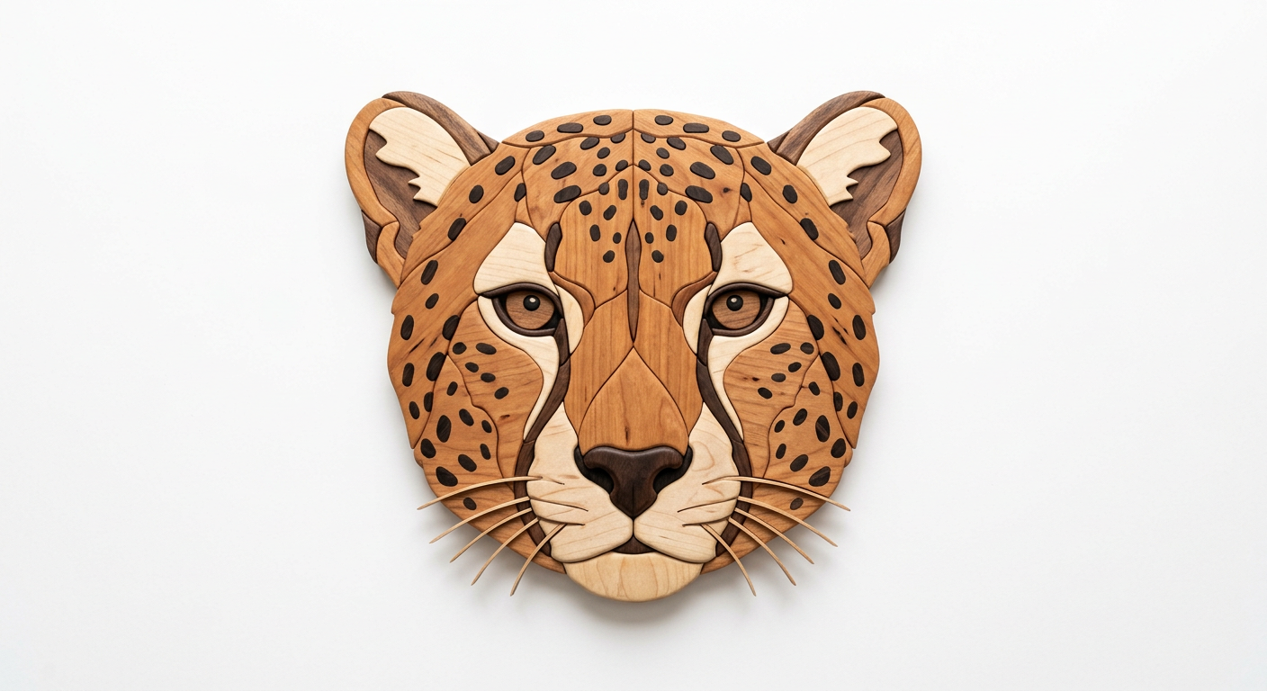 Cheetah Intarsia Portrait