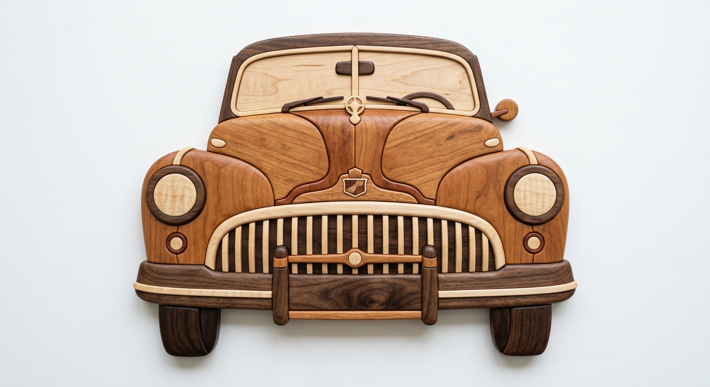 Classic Car Intarsia Portrait