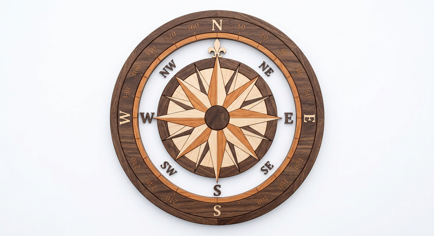 Compass Intarsia Portrait