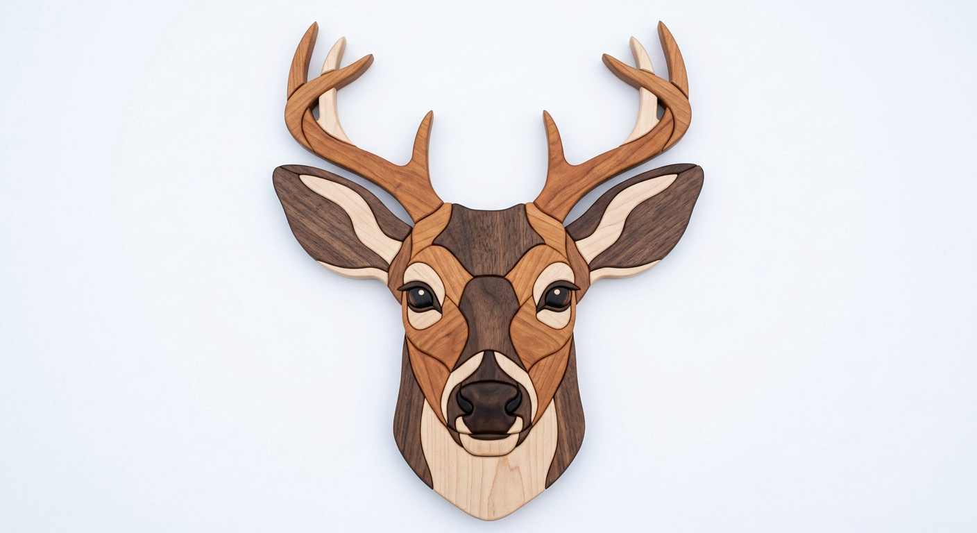 Deer Intarsia Portrait