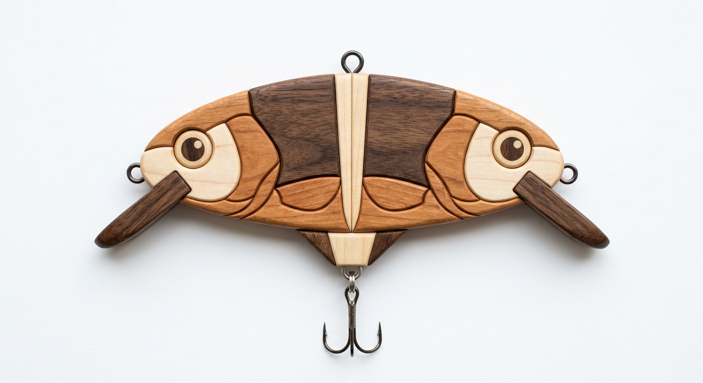 Fishing Lure Intarsia Portrait