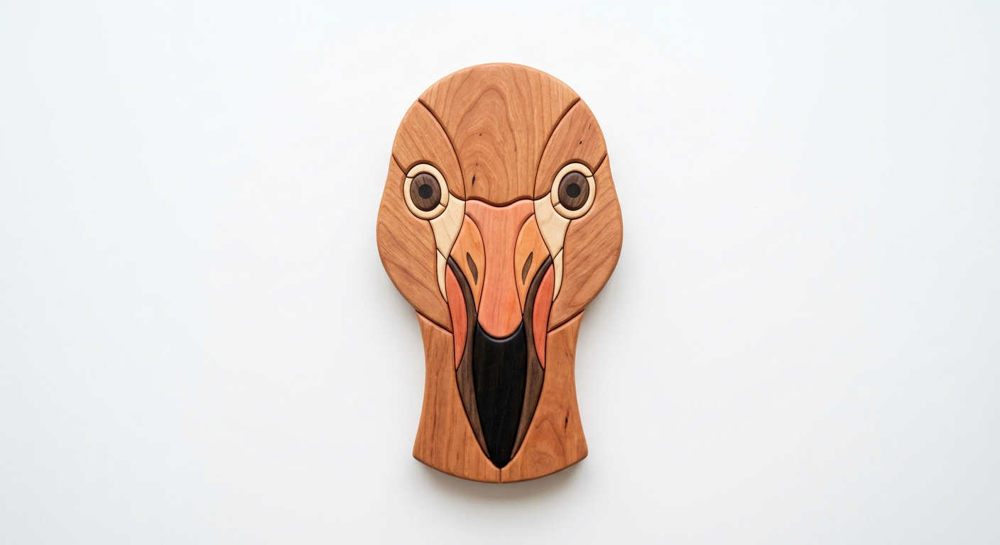 Flamingo Intarsia Portrait