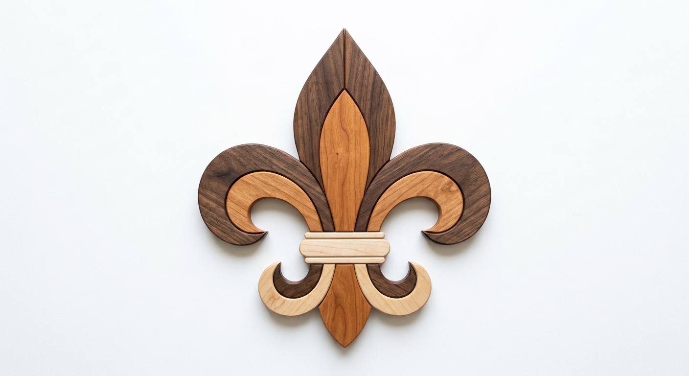 Fleur De Lis Intarsia Portrait