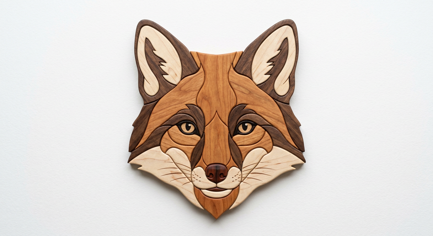 Fox Intarsia Portrait