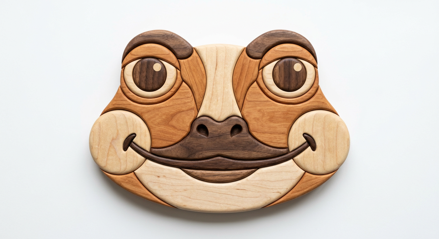 Frog Intarsia Portrait