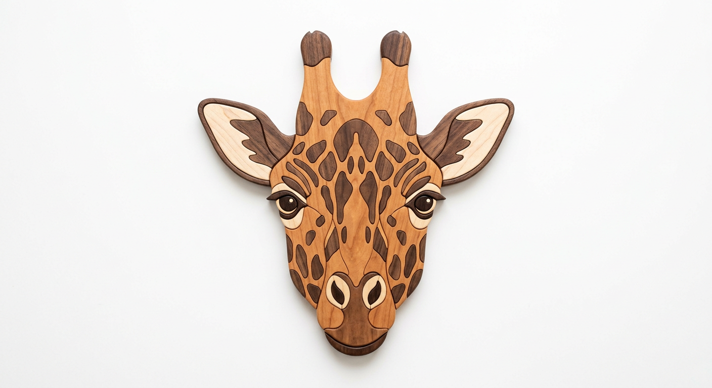 Giraffe Intarsia Portrait