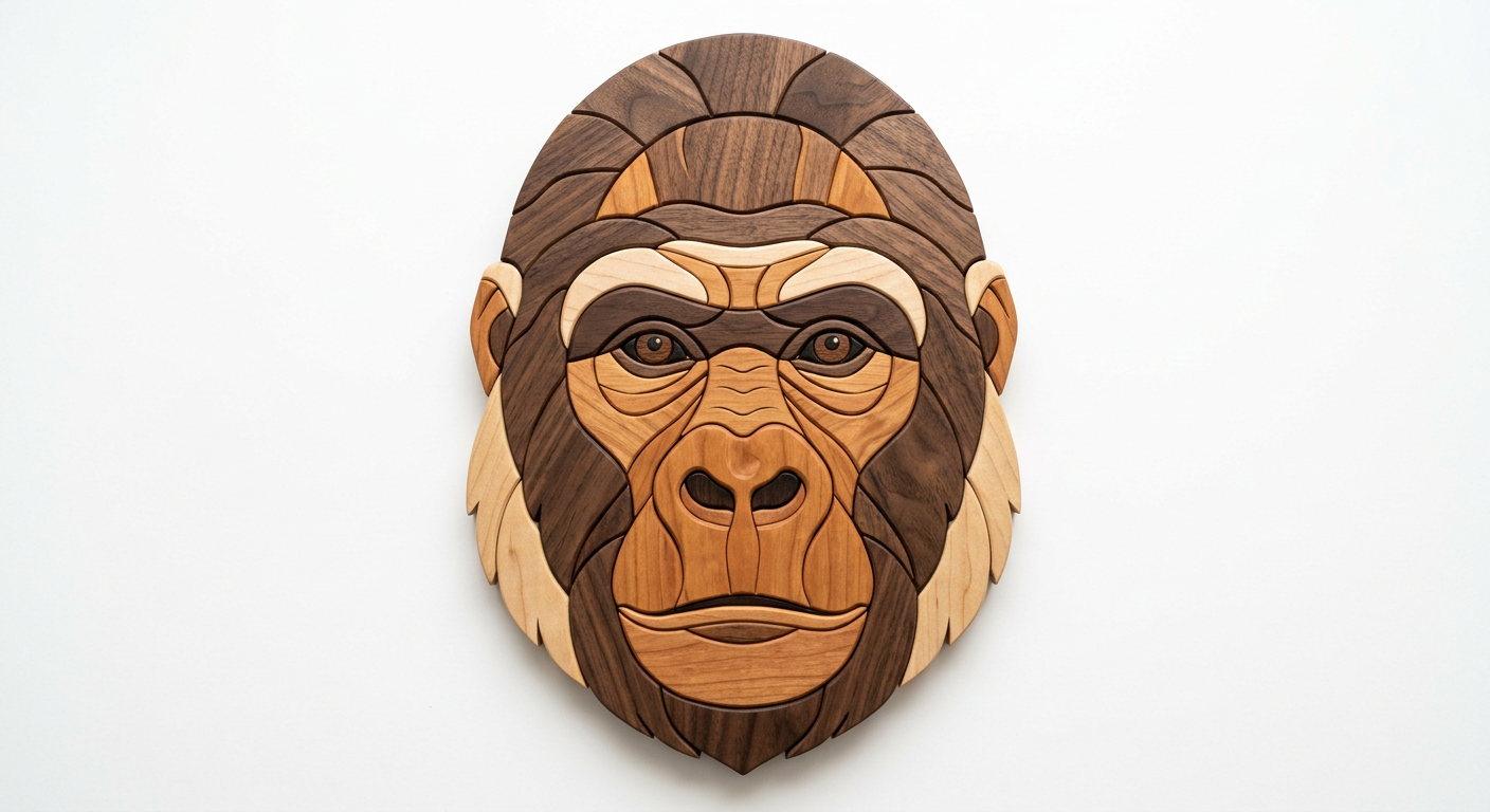 Gorilla Intarsia Portrait