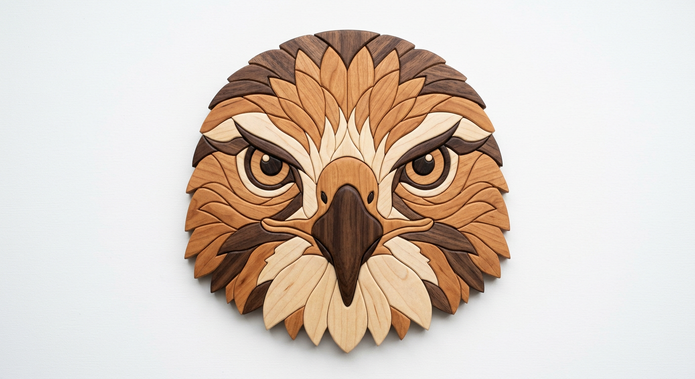 Hawk Intarsia Portrait