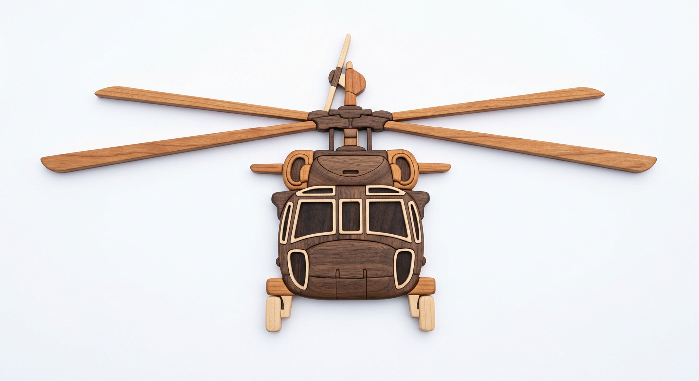 Helicopter Intarsia Portrait