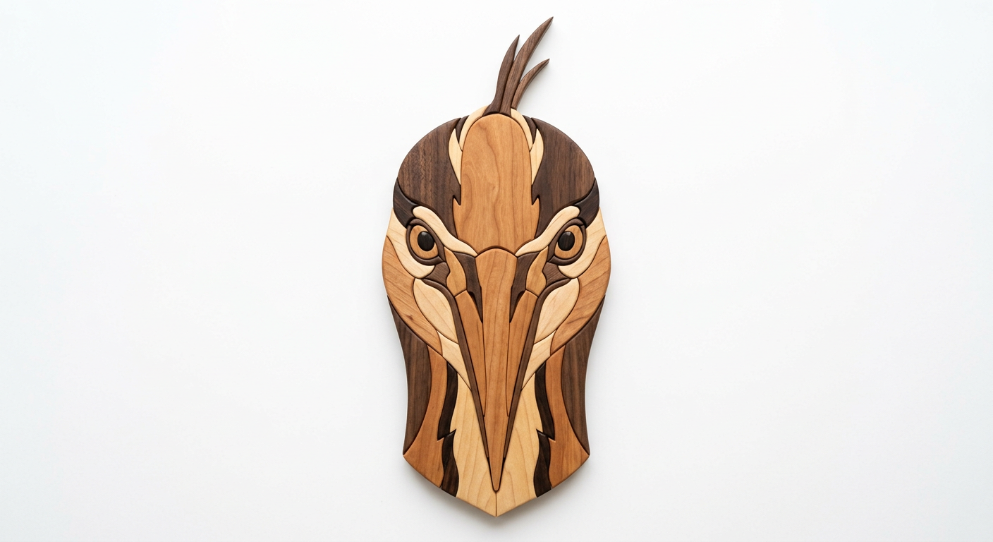 Heron Intarsia Portrait