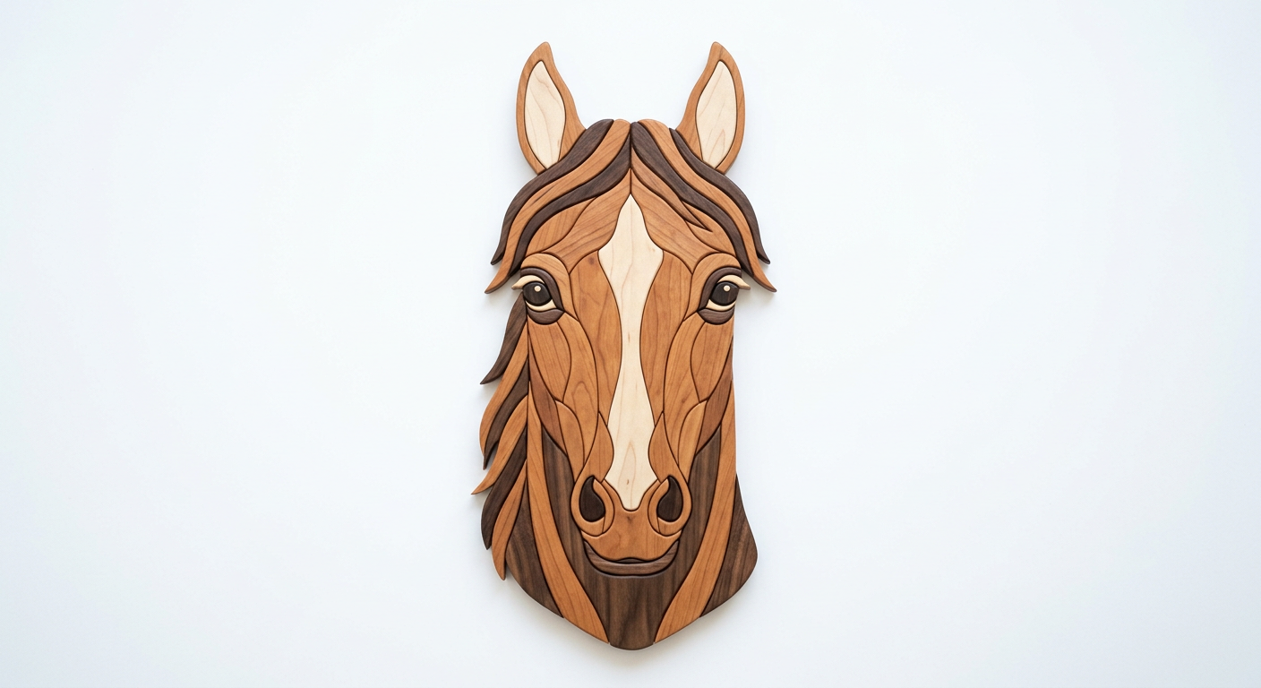 Horse Intarsia Portrait