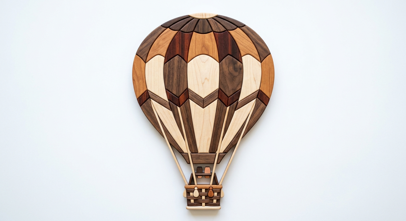 Hot Air Balloon Intarsia Portrait