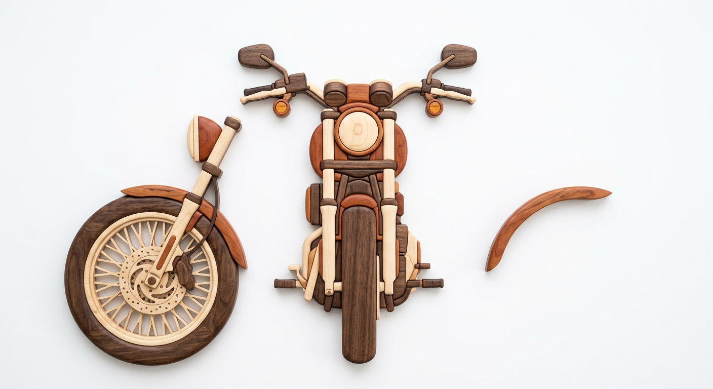 Motorcycle Intarsia Portrait