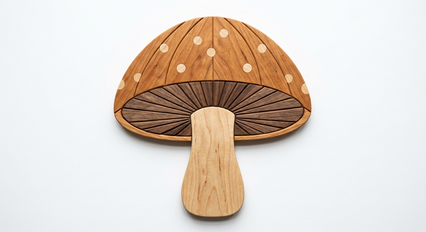 Mushroom Intarsia Portrait