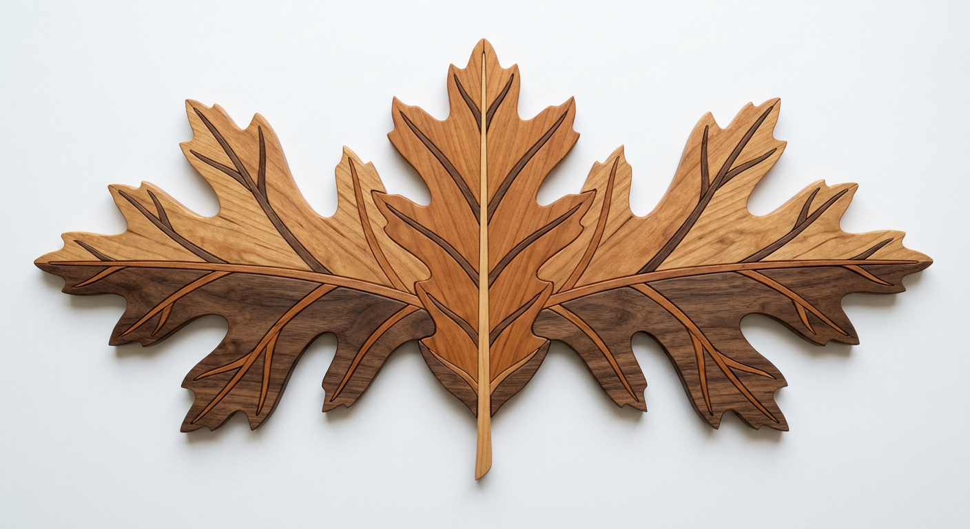 Oak Leaf Intarsia Portrait