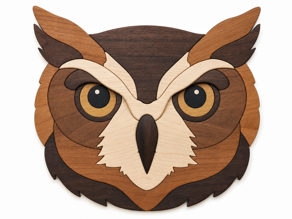 Owl Intarsia Portrait