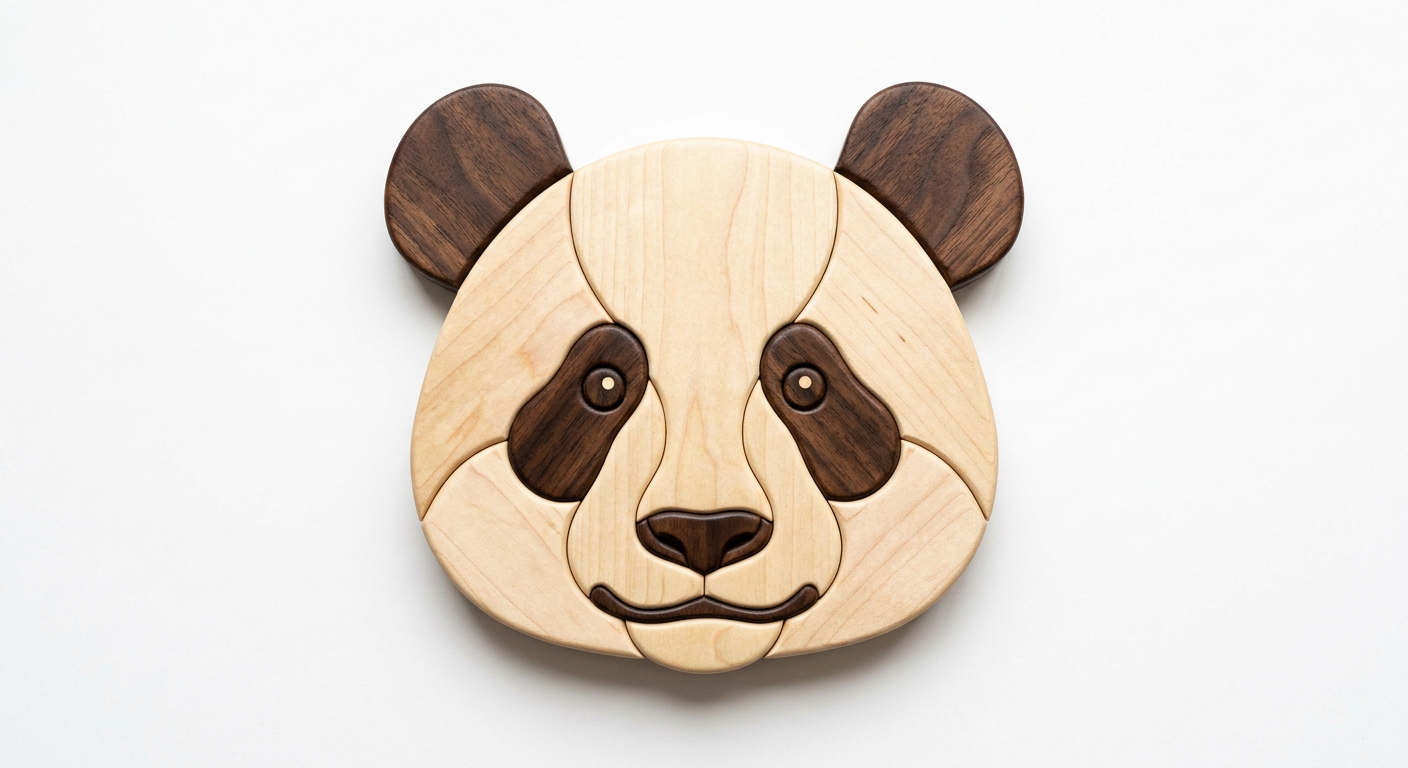 Panda Intarsia Portrait