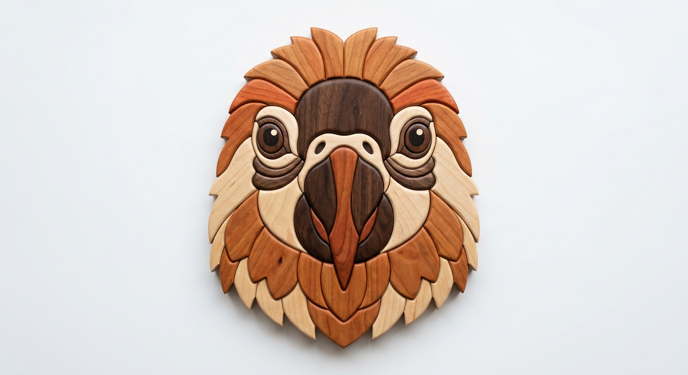 Parrot Intarsia Portrait