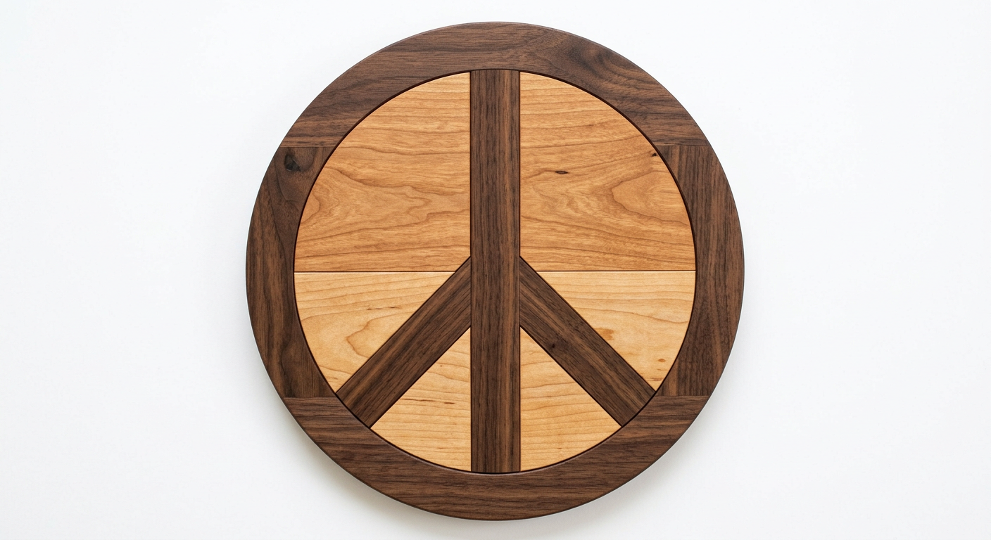 Peace Sign Intarsia Portrait