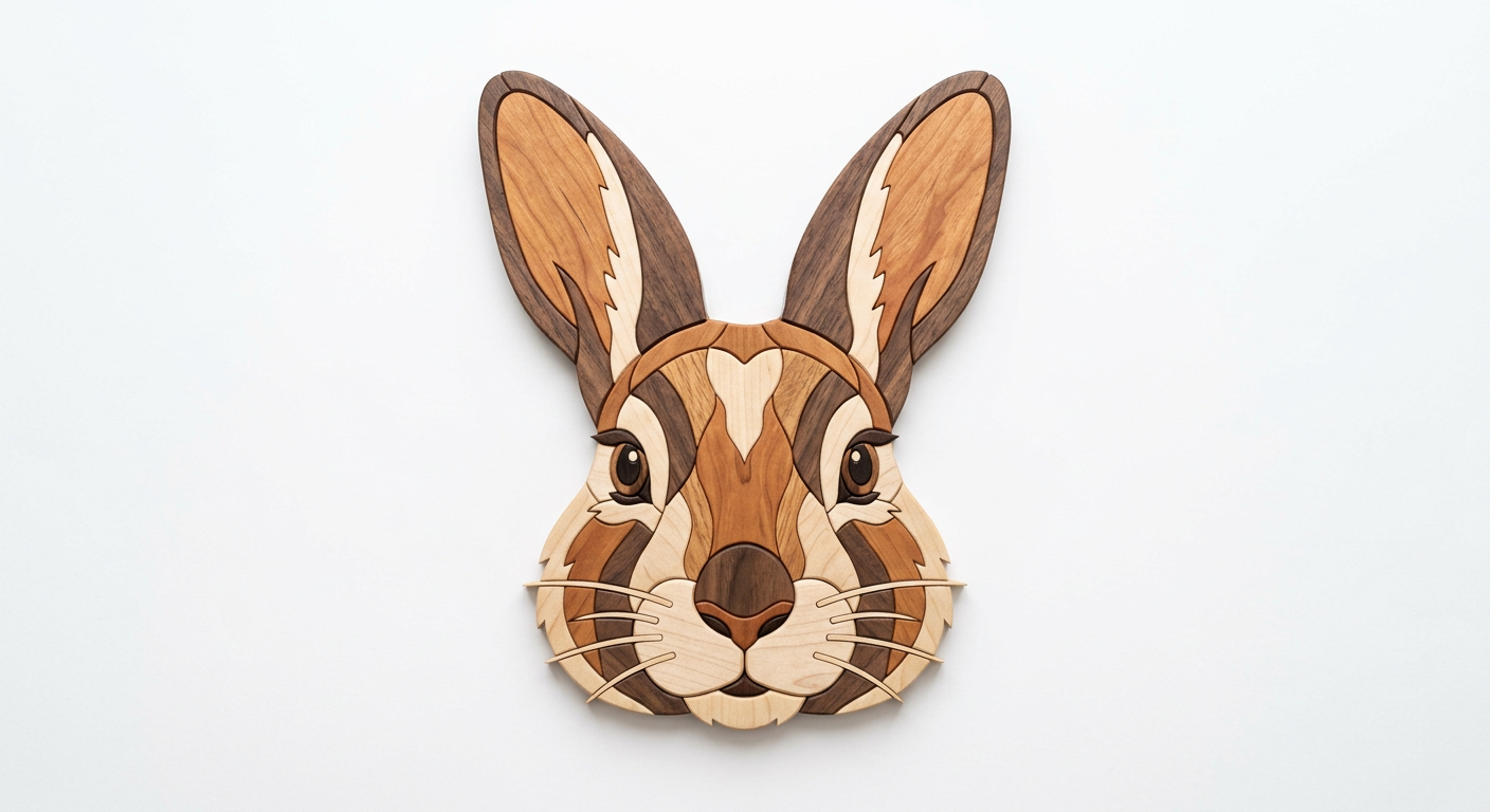 Rabbit Intarsia Portrait