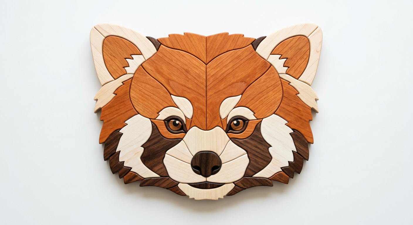 Red Panda Intarsia Portrait