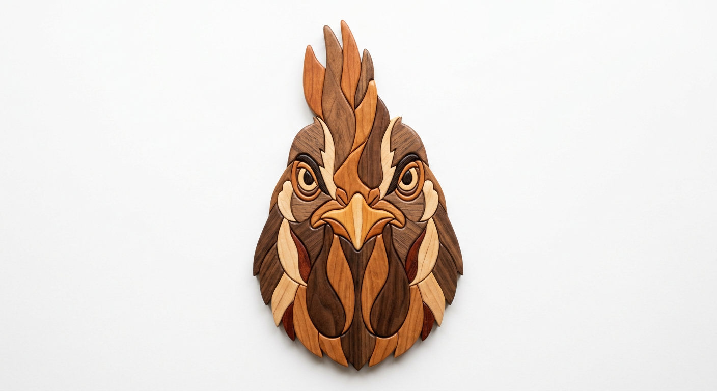 Rooster Intarsia Portrait