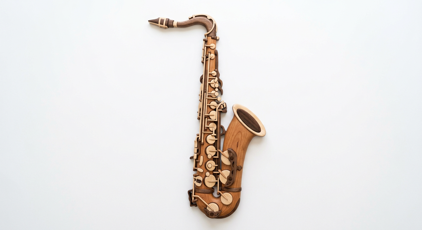 Saxophone Intarsia Portrait