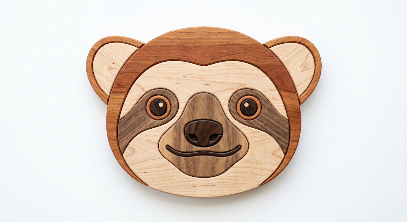 Sloth Intarsia Portrait