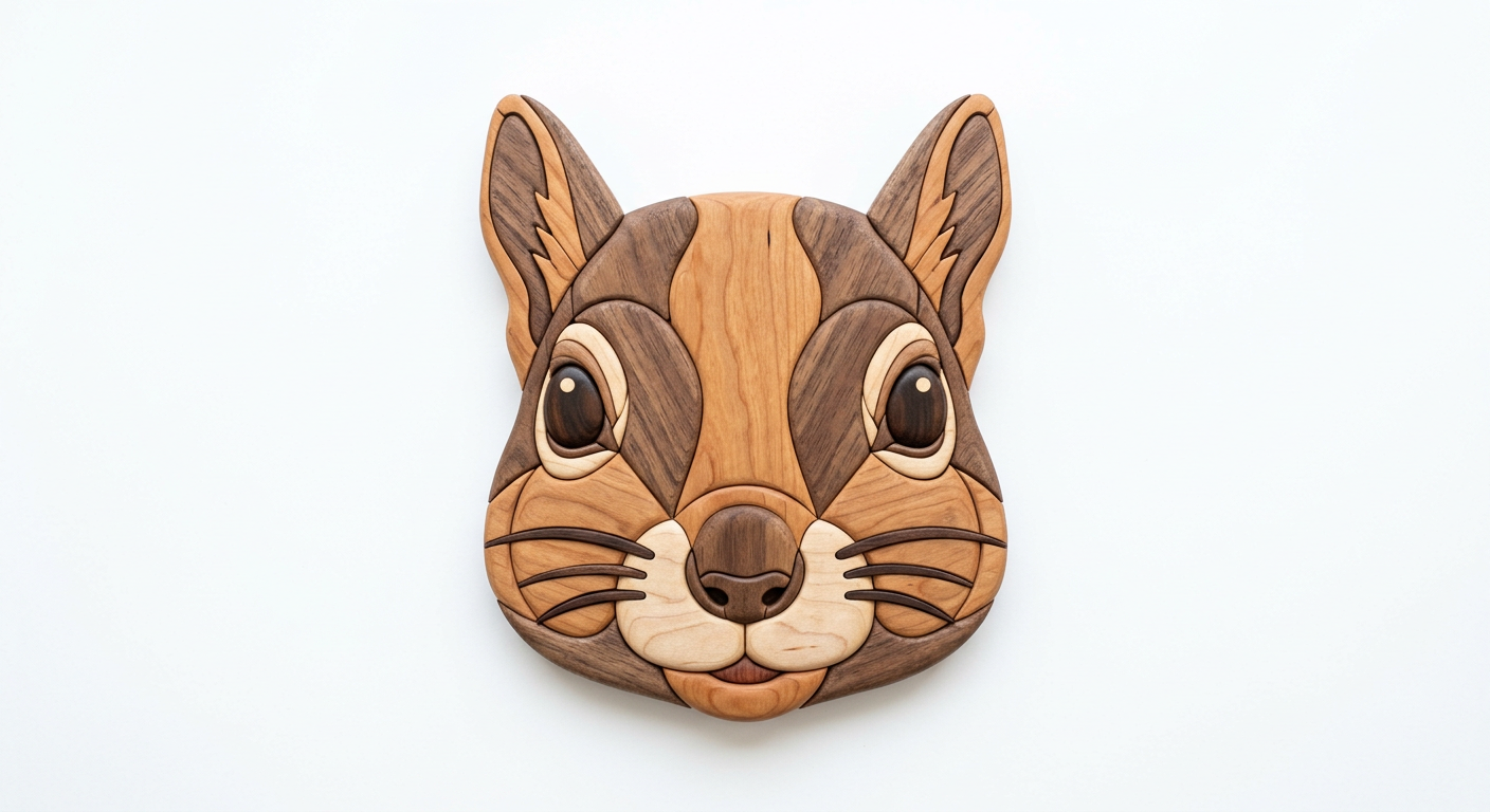 Squirrel Intarsia Portrait