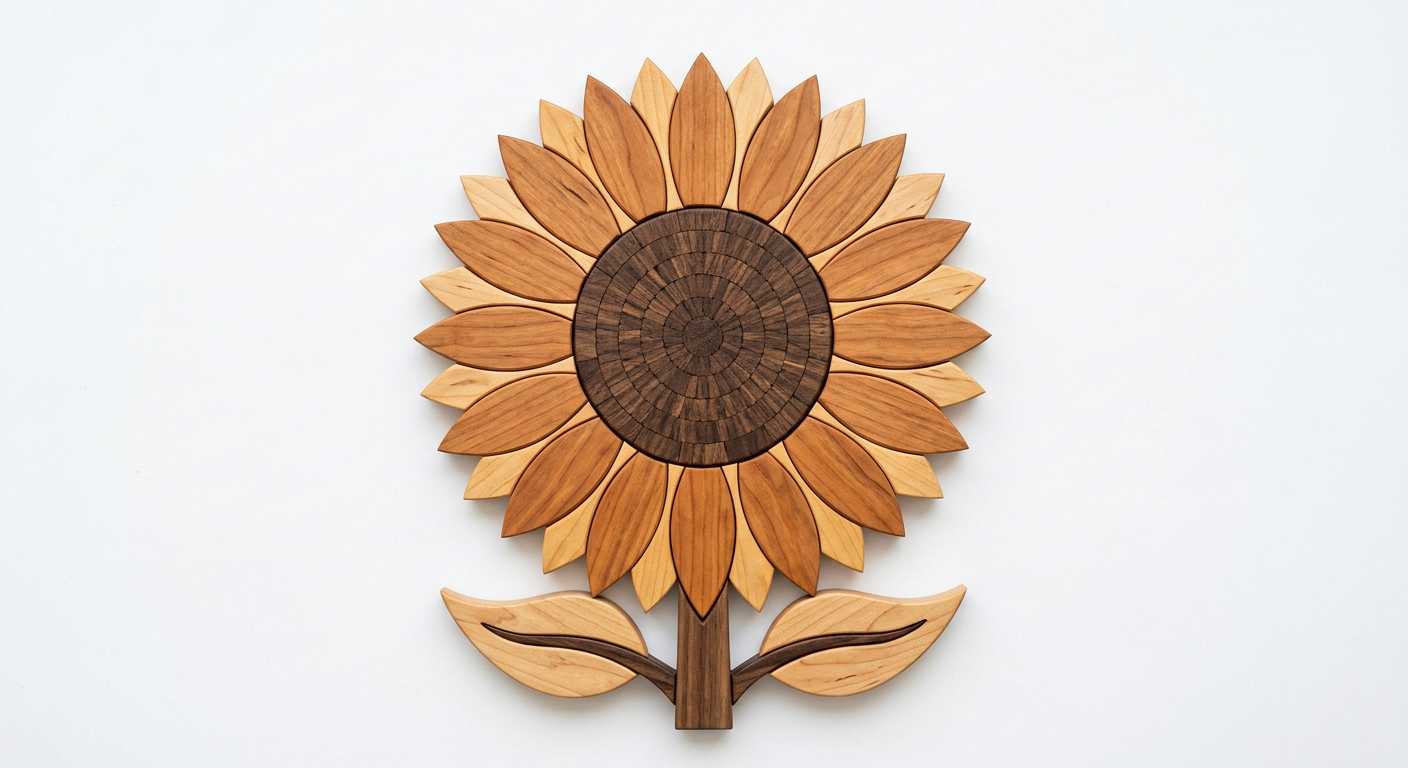 Sunflower Intarsia Portrait