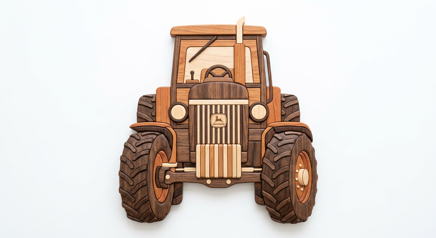 Tractor Intarsia Portrait