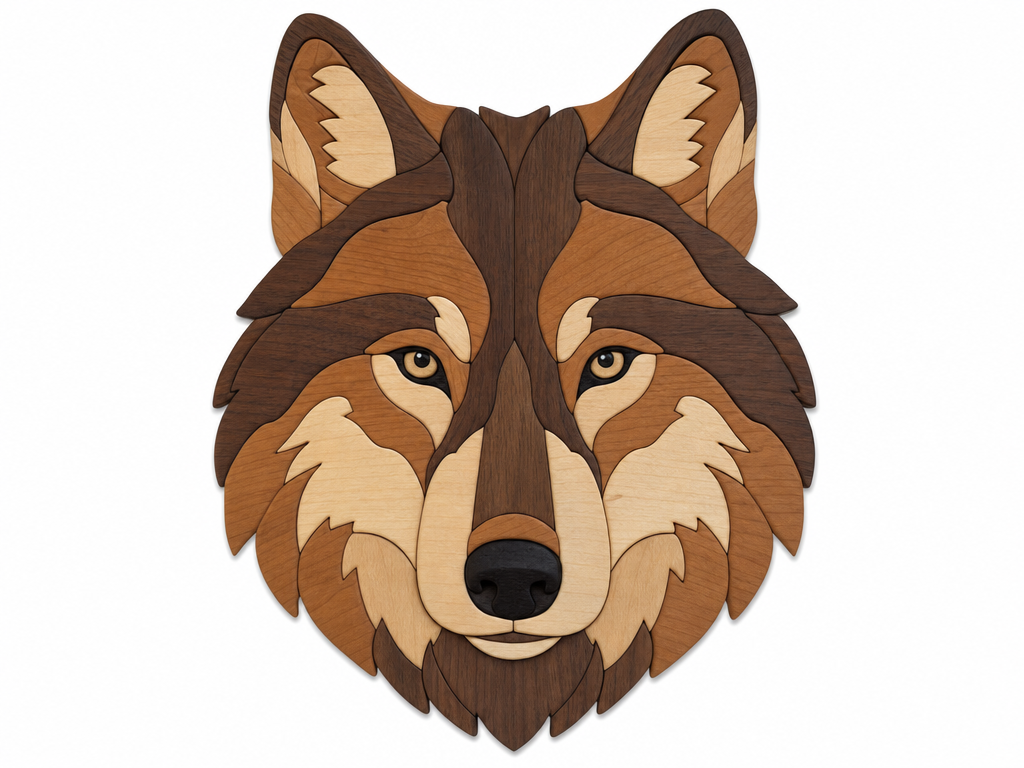 Wolf Intarsia Portrait