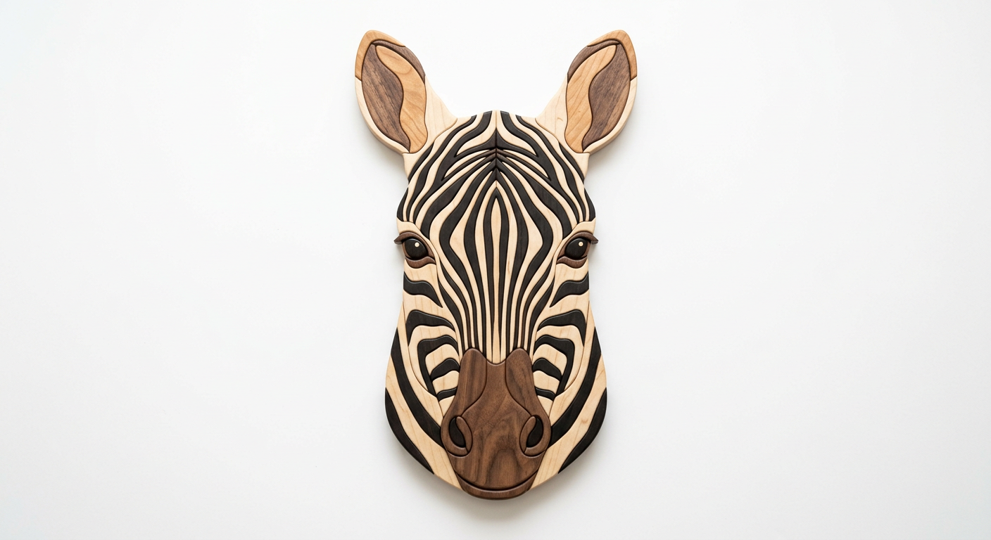 Zebra Intarsia Portrait